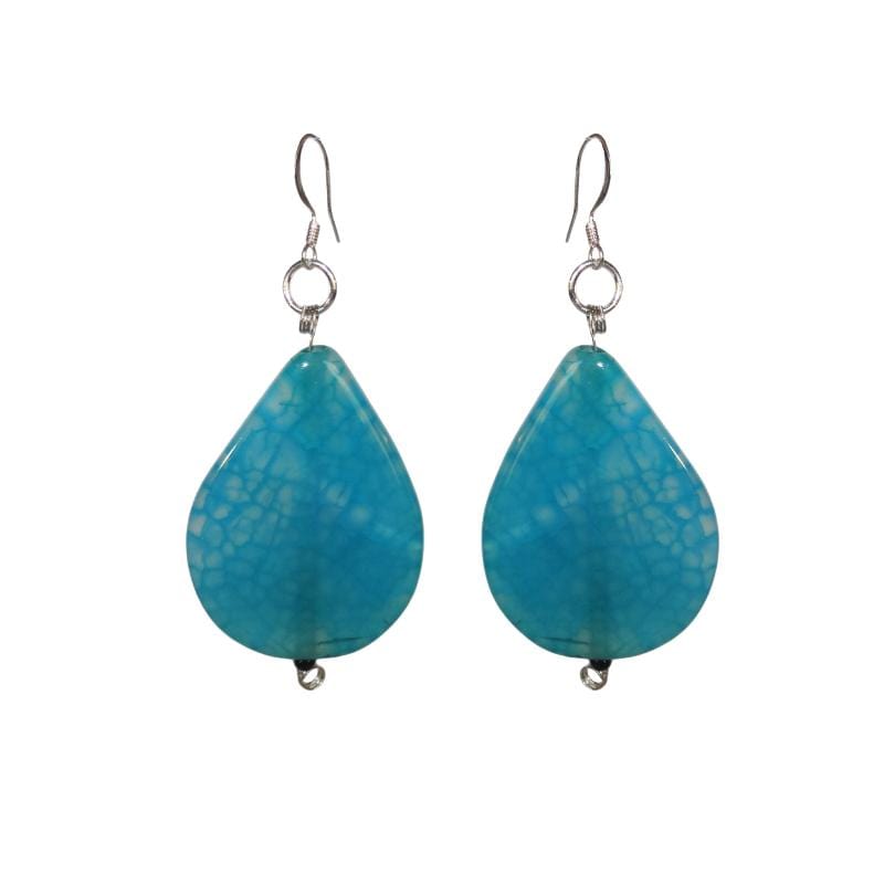Blue Glass Teardrop Earrings - Sasha L JEWELS LLC