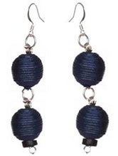 Load image into Gallery viewer, Pom Boho Chic Earrings (Navy Blue) - Sasha L JEWELS LLC