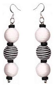 Pom Boho Chic Earrings (Stripe Variations) - Sasha L JEWELS LLC