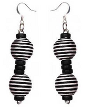Load image into Gallery viewer, Pom Boho Chic Earrings (Zebra Stripe)