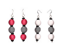 Load image into Gallery viewer, Sasha L Jewels Pom Boho Chic Earrings (Stripe Variations)