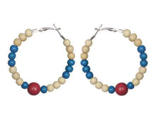 Load image into Gallery viewer, Dominican Republic Hoop Earrings – Heritage Pride Collection – Caribbean Carnival – Cultural Pride Jewelry