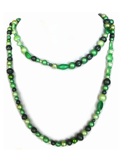 Emerald Pearl Rope Necklace - Sasha L JEWELS LLC