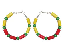 Load image into Gallery viewer, Ethiopia Hoop Earrings – Heritage Pride Collection – African Carnival – Cultural Pride Jewelry