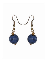 Load image into Gallery viewer, Glass Ornament Earrings Blue