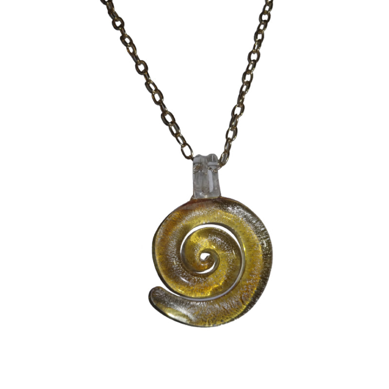 Glass Sea Shell Pendant Necklace - Sasha L JEWELS LLC