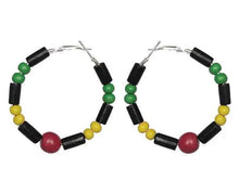Load image into Gallery viewer, Guyana Hoop Earrings – Heritage Pride Collection – Caribbean South American Carnival – Cultural Pride Jewelry