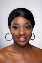 Load image into Gallery viewer, Haiti Carnival Hoop Earrings – Heritage Pride Collection – Caribbean Culture – FIFA World Cup Jewelry