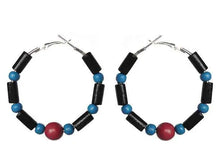 Load image into Gallery viewer, Haiti Carnival Hoop Earrings – Heritage Pride Collection – Caribbean Culture – FIFA World Cup Jewelry
