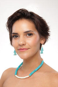 Turquoise Warrior Earrings - Double - Sasha L JEWELS LLC