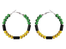 Load image into Gallery viewer, Jamaica Hoop Earrings – Heritage Pride Collection – Caribbean Carnival – Cultural Pride Jewelry