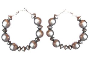 Metallic Accent Hoop Earrings - Sasha L JEWELS LLC