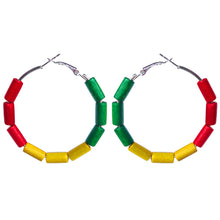 Load image into Gallery viewer, Ghana Hoop Earrings – Heritage Pride Collection – African Carnival – FIFA World Cup Jewelry