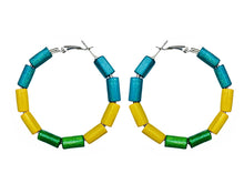 Load image into Gallery viewer, Rwanda Hoop Earrings – Heritage Pride Collection – African Carnival – Cultural Pride Jewelry