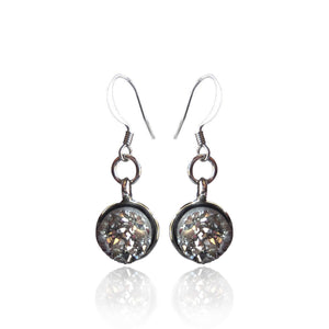 Crystal Silver Quartz Earrings - Sasha L JEWELS LLC
