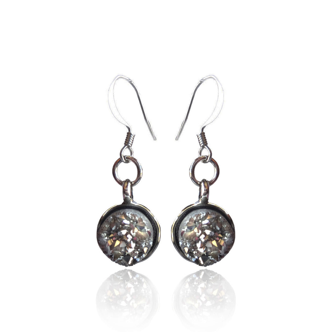 Crystal Silver Quartz Earrings - Sasha L JEWELS LLC