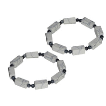 Load image into Gallery viewer, Snowflake Obsidian Stone Bangle