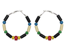 Load image into Gallery viewer, St. Kitts and Nevis Hoop Earrings – Heritage Pride Collection – Caribbean Carnival – Cultural Pride Jewelry