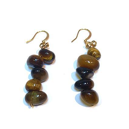 Double Ball Tiger Eye Stone Black Onyx Earrings - Tiger Eye Stone Earrings  | Earrings timeless, Black agate earrings, Black onyx earrings