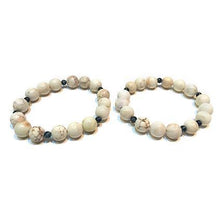 Load image into Gallery viewer, Sasha L Jewels White Obsidian Bangles (set of 2)