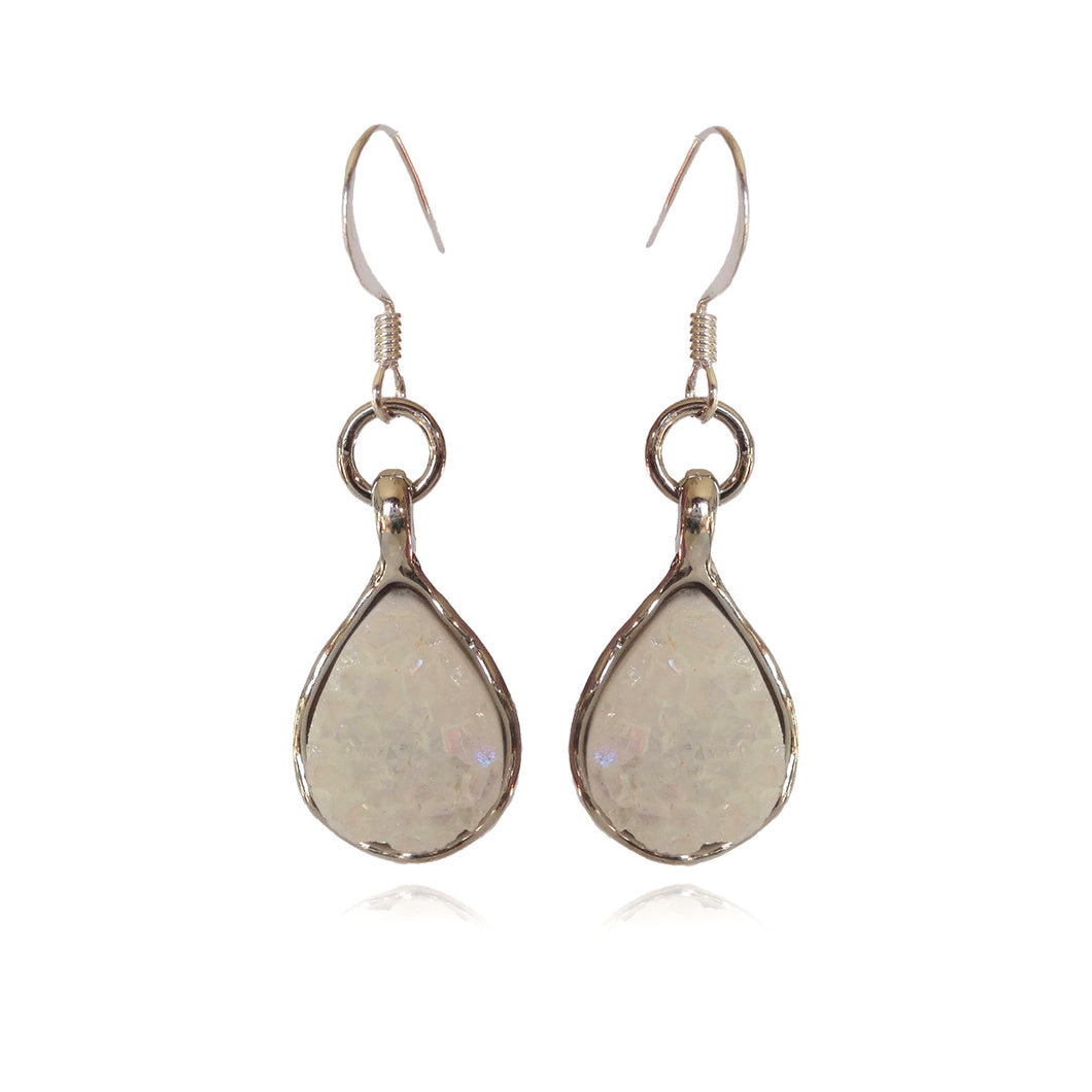 Crystal  White Quartz Earrings - Sasha L JEWELS LLC